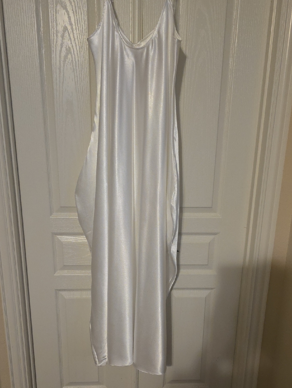 AKIRA White Satin Slip Dress
